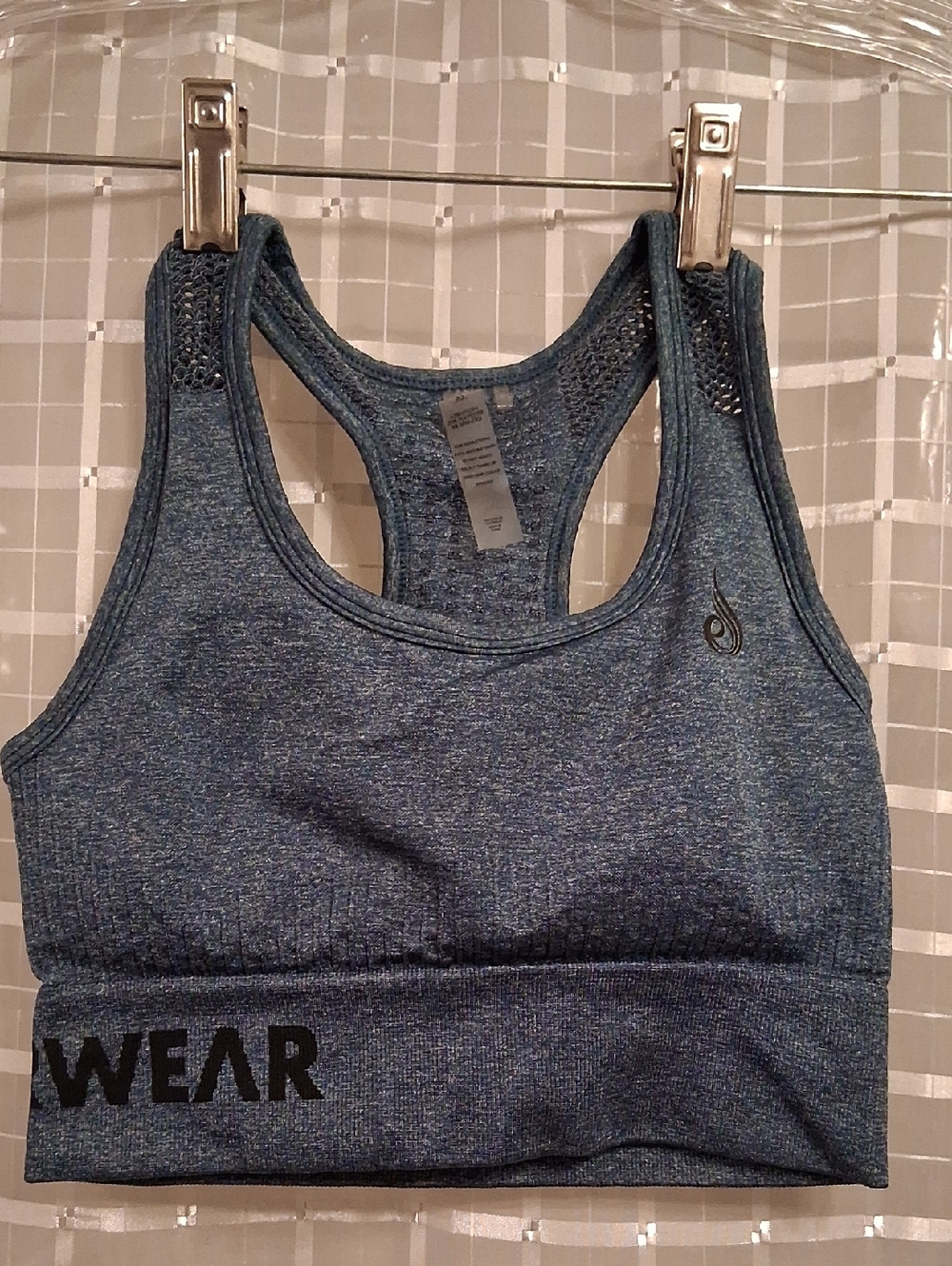 Ryderwear Heathered Navy Racerback Sports Bra with WEAR Band